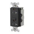 Hubbell Wiring Device-Kellems GFCI Receptacle, 20 Amp, Black, Heavy Duty, Tamper Resistant, Weather Resistant, Self Test SNAPGFTW20BLK